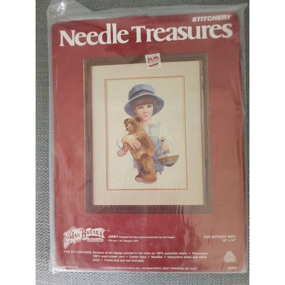 Vtg 1979 Jimmy By Jan Hagar Needle Treasures Cross Stitch Kit Sealed - Picture 1 of 2
